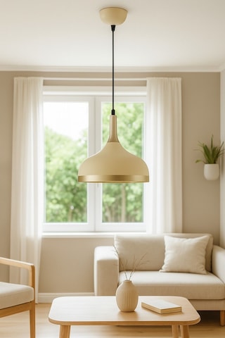 Cosmos Krem Içi Gold Özel Tasarım Modern Dekoratif Cafe Mutfak Salon Sarkıt Tekli Avize Ampulsüz Krem Gold