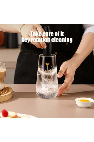 Kosona Usb Şarjlı 3 Seviye Elektrikli Süt Köpükleyici - Kahve, Cappuccino İçin Mini Mikser - Dahili Pil İle Plastik Siyah Siyah