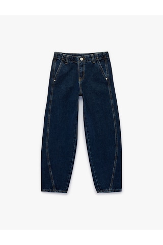 Koton Pamuklu Balon Kesim Denim Pantolon Koyu İndigo 6skg40072ad Koyu Indigo