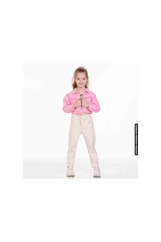 XO Kids Kız Beli Büzgülü Pantolon 4-8 Yaş 54713 Kpnt09079 Krem 001