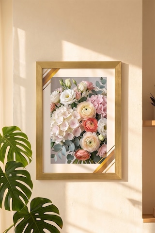 Porsima 4410 Altın PVC Modern Dekoratif Cam Fotoğraf Çerçevesi Masa Duvar Fotoğraf Çerçevesi 21x29,7cm
