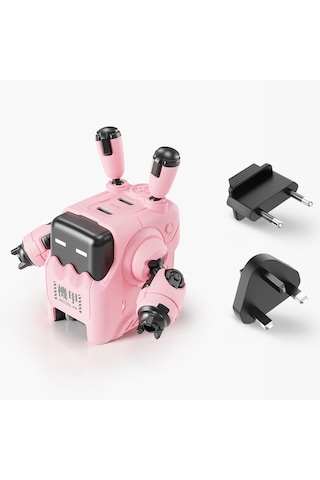 Gravastar Delta35 Robot Figürlü 35w Hızlı Şarj Adaptörü Ve Şarj Standı, Pembe