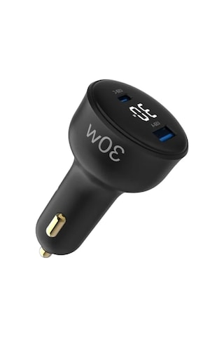 30w Hızlı Araç Şarj Aleti Type-c + Usb-a