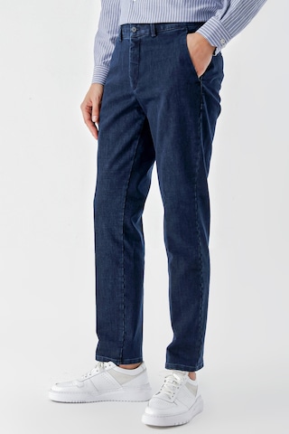 Morven Erkek Lacivert Pamuk Yan Cep Dynamic Fit Chino Pantolon Lacivert