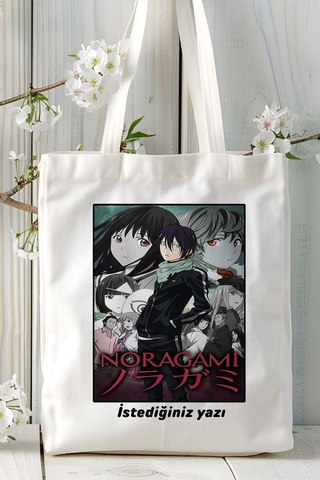 Art Hediye Noragami Baskılı Bez Omuz Çantası Kişiye Özel Model 1 Çok Renkli