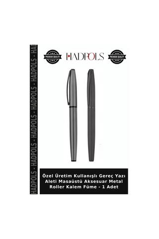 Özel Üretim Kullanışlı Gereç Yazı Aleti Masaüstü Aksesuar Metal Roller Kalem Füme - 1 Adet
