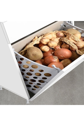 55 X 160 X32,5cm 3 Kapaklı Çok Amaçlı Mutfak Dolabı Sepetli Banyo Dolabı Oyuncak Dolabı Beyaz