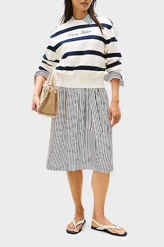 Tommy Hilfiger Bayan Sweat Ww0ww45743 0fg Beyaz-lacivert Beyaz-lacivert