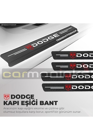 Dodge Uyumlu Karbon Kapı Eşiği Folyo 4'Lü Set