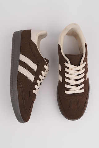 Muggo Gordon Unisex Ortopedik Günlük Garantili Bağcıklı Yürüyüş Koşu Sneaker Spor Ayakkabı Kahverengi