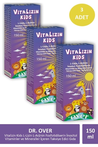 Dr. Over Vitalizin Kids Takviye Edici Gıda 3 x 150 ML