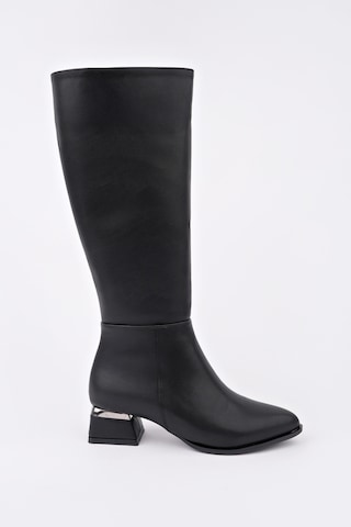 Muggo Collie Sivri Burun Yandan Fermuarlı Topuklu Kadın Çizme siyah