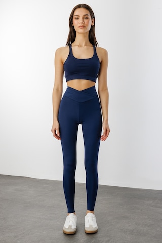 Çapraz Bel Detaylı Cross Waist Kadıntayt Çapraz-tayt Lacivert