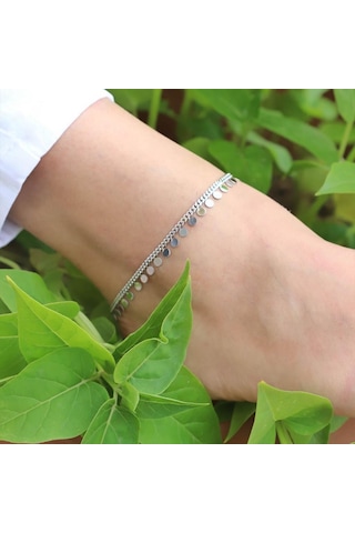 Yuvarlak Para Para 925 Ayar Gümüş Halhal Gümüş