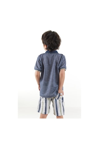 Erkek Çocuk Bayramlık 3'lü Takım Polo Yaka T-shirt Şort Kemer Takım