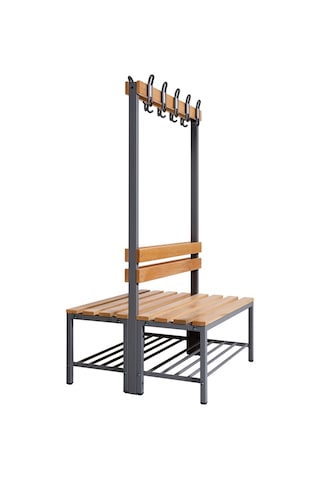 Ayakkabılıklı 4 Ayaklı Çift Taraflı Bank, 10 Kanca, 100x85x170 Cm, Sporbankı