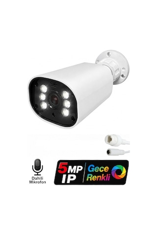J-tech Jt-6066 5mp Sesli Ip Bullet Kamera Poe 6 Led 3.6mm Gece-gündüz Renkli