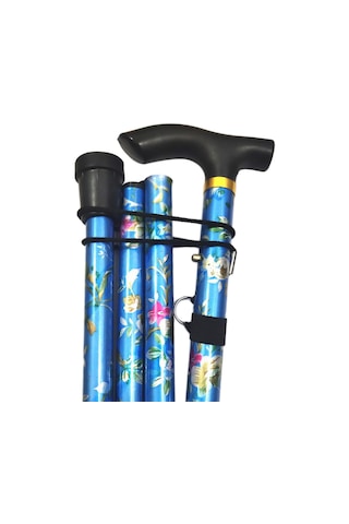 Homyl Katlanabilir Baston Ayarlanabilir 5 Bölümlü El Mavi Mavi