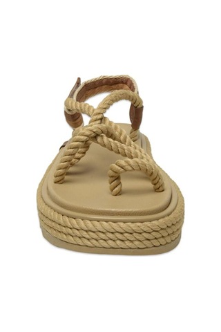 Bohonomad Ibiza Mid Platform Kadın Bej Sandalet Ibz0012-mp