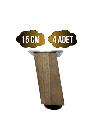 Kale Eğimli Ayarlı Ahşap Ayak Mobilya Masa Ve Dolap Ayağı 15cm 4 Adet Koyu Ceviz Ceviz Ağacı Ceviz