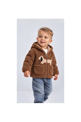 Overdo Kids Bebek Welsoft Peluş Ceket Kahverengi