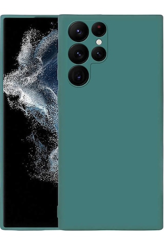 Goocamp Galaxy S22 Ultra Uyumlu Mara Lansman Kılıf-koyu Yeşil Koyu Yeşil
