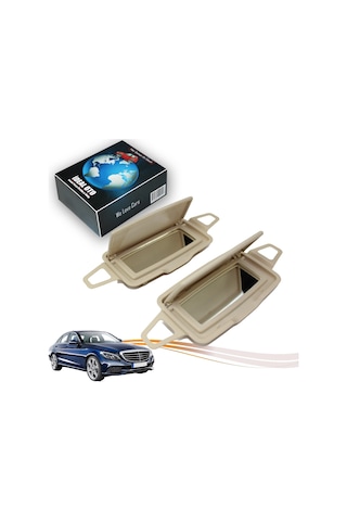 Mercedes C W205 2014-... İçin Sol & Sağ Güneşlik Ayna Seti - Krem Renk