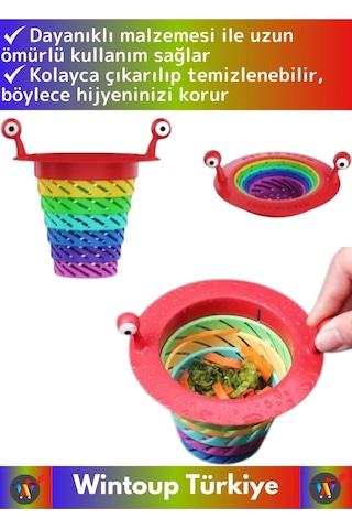 Uzun Ömürlü 6 Kademeli Katlanabilir Gökkuşağı Mutfak Lavabo Musluk Tıkanma Önleyici Lavabo Süzgeci Çok Renkli