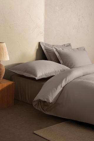 Puffy Andra Çift Kişilik Saten Nevresim Takımı - Grej Bej