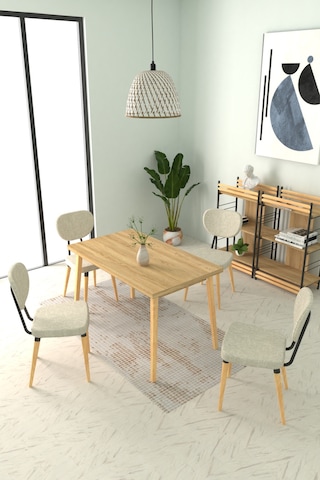 Vilinze Deniz Sandalye Avanos Ahşap Mutfak Masası Takımı - 70x120 Cmavanos-70120-nn-deniz-d33-naturel-sgmbyz Beyaz