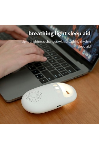 Hombey M4 Bebek Uyku Sesi Cihazı, 26 Farklı Ses, 4 Zamanlayıcı Ayarı, Led Gece Lambası Ve Dahili Pil İle Taşınabilir Beyaz Beyaz