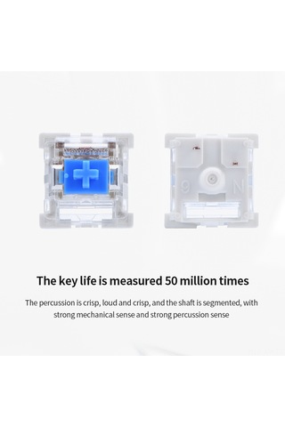 Ximistore9 Mekanik Klavye Mavi Anahtar 10 Adet , Şeffaf Kasa, Led Işığı Uyumlu, Gerçek Tuş Hissi, Uzun Ömürlü Plastik Malzeme