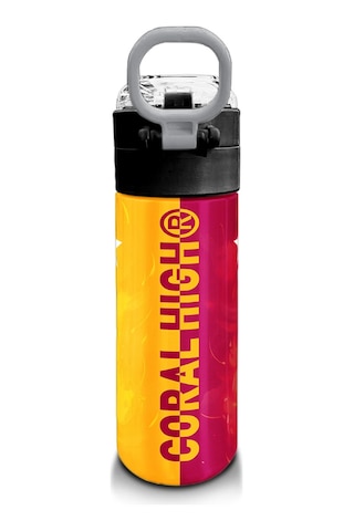 Coral High Kids Sarı Kırmızı 5 Yıldız Aslan Taraftar Desenli Pipetli Ve Direkt İçim Çelik Termos 500 Ml 31792 Sarı - Kırmızı