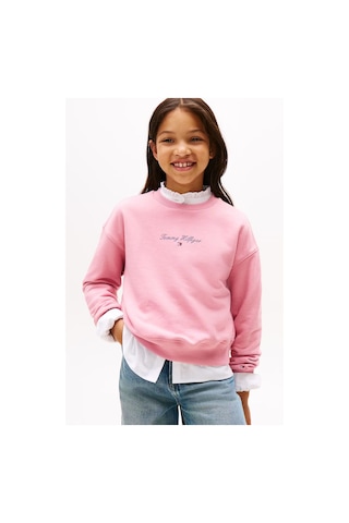 Kız Çocuk Regular Kalıp Nakış Logolu Sweatshirt - Pembe Mystic Pink