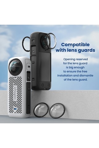 Ebitda Amagisn Panorama Kamera Kılıfı + Lens Kapağı + Bilek Kayışı, Insta360 X4 İçin, Çok Renkli Çok Renkli