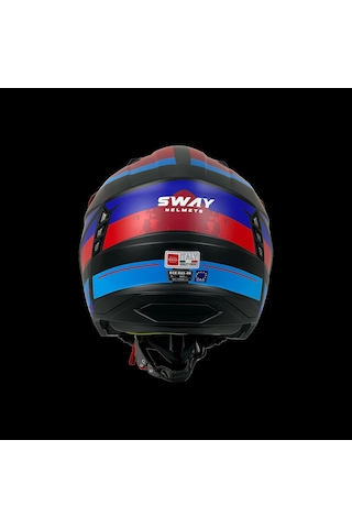 Sway Sw X1 Seul Track Kapalı Kask Kırmızı - Mavi - Siyah