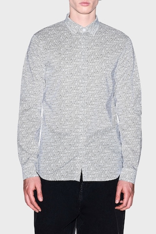 Armani Exchange Tamamı Logolu Slim Fit Uzun Kollu Gömlek Erkek Gömlek Xm000625 Af13184 F0219 Kırık Beyaz