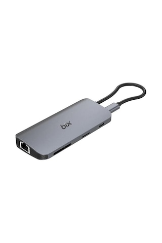 Bix BX10HB PRO Type-C Kart Okuyucu 4K 60Hz HDMI Ggabit Ethernet USB 3.2 PD Dönüştürücü