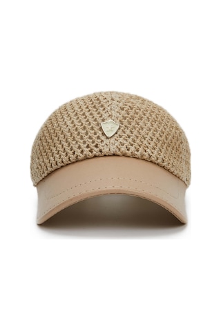 Tamer Tanca Erkek Deri Hasır Bej Hasır Şapka 524 1093 Ith Sapka Y23 Bej Hsr/dr Bej