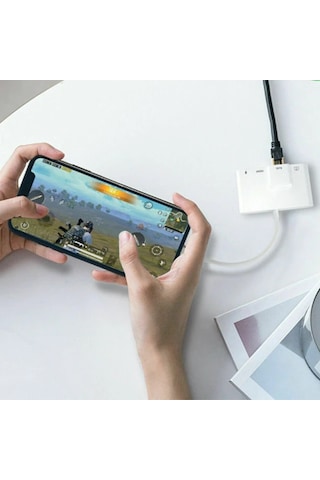 Ally iPhone Uyumlu 3in1 Lightning Hdmı Rj45 Otg Digital Av Adaptör Hub- 5775