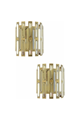 Gallıano Eskitme Boyalı Kristal Taşlı Modern Salon Aplik Seti Eskitme Gallıano Eskitme Boyalı Kristal Taşlı Modern Salon Aplik Seti Eskitme