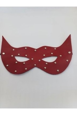 Fantezi Deri Kırmızı Renk Maske