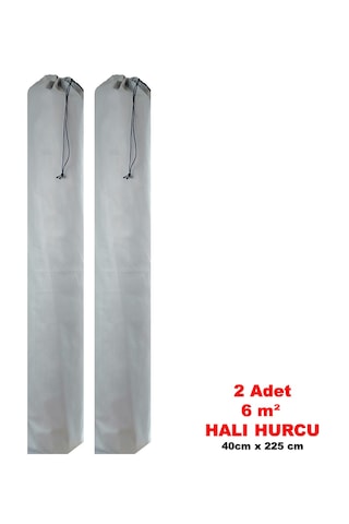 2 Adet 6m2 İçin Tela Kumaş Halı Hurcu Bağcıklı Açık Bej