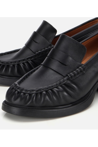 Hotiç Kadın Deri Siyah Büzgülü Kalın Tabanlı Klasik Loafer 01ayh312750a100 01ayh312750a100 Siyah