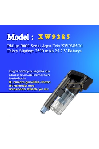 Philips 9000 Serisi Aqua Trio Xw9385/01 Dikey Süpürge 2500 Mah 25.2 V Batarya
