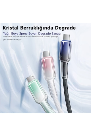 Buz Kristal Dokuma 65w Cep Telefonu Veri Kablosu Hızlı Şarj Kablosu 1 Metre Type C Bağlantılı 16 Ve Üzeri Sürümlerle dur Pembe 1 Adet Type-c - Type-c 1m Apple Uyumlu iPhone 16 İle dur