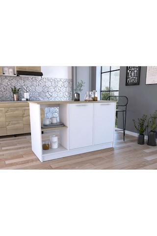 KUMSAL MUTFAK ADASI - BEYAZ-150 CM Atlantik Çam - Beyaz