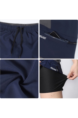 Arsuxeo 2 In 1 Cepli Yastıklı Bisiklet Şortu Erkekler Bisiklet M Mavi