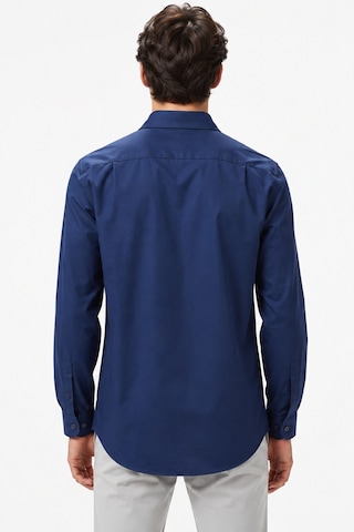 Lacoste Mens Slim Fit Navy Cotton Shirt Dar Kesim Erkek Gömlek Lacivert