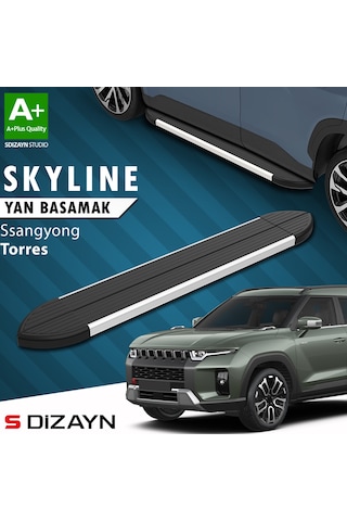 S-dizayn Ssangyong Torres Skyline Aluminyum Yan Basamak 183 Cm 2023 Üzeri A+ Kalite